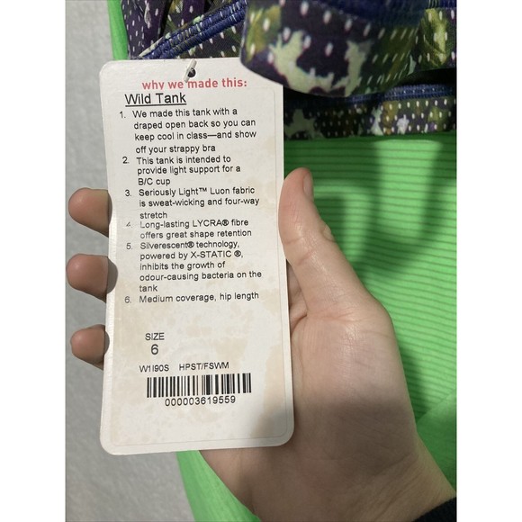 Lululemon Wild Tank Top Size 6 NWT Top Athleisure Workout - Picture 3 of 5
